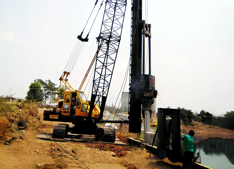 grue à tige de guidage dd enfonceur de pieux marteau diesel