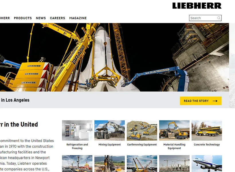 Liebherr গ্রুপ ওয়েবসাইট